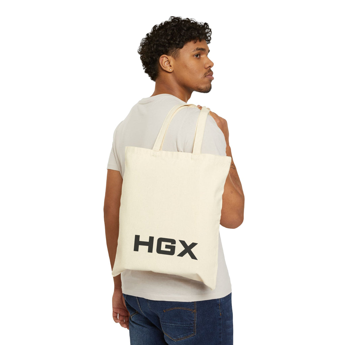 Roman Games HGX Logo Tote Bag — Personalized 'Edward Jones' Cotton Canvas Shopper