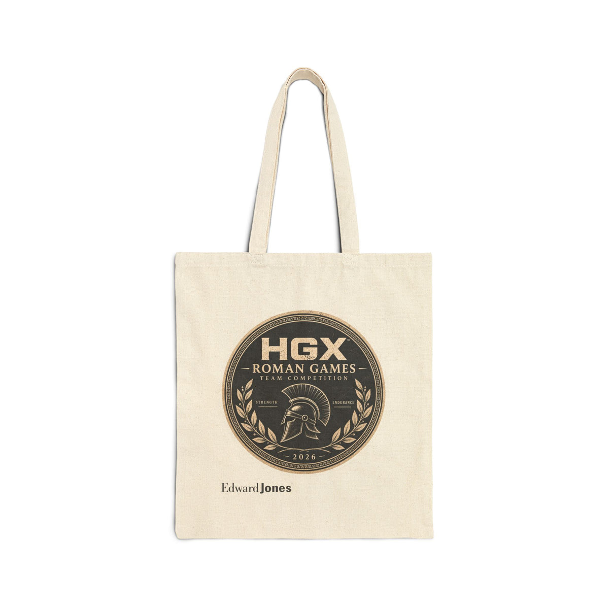Roman Games HGX Logo Tote Bag — Personalized 'Edward Jones' Cotton Canvas Shopper