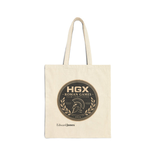 Roman Games HGX Logo Tote Bag — Personalized 'Edward Jones' Cotton Canvas Shopper