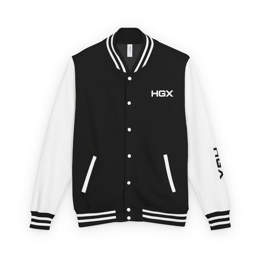 Letterman Jacket - HGX Black & White Varsity Jacket with Sleeve Logo
