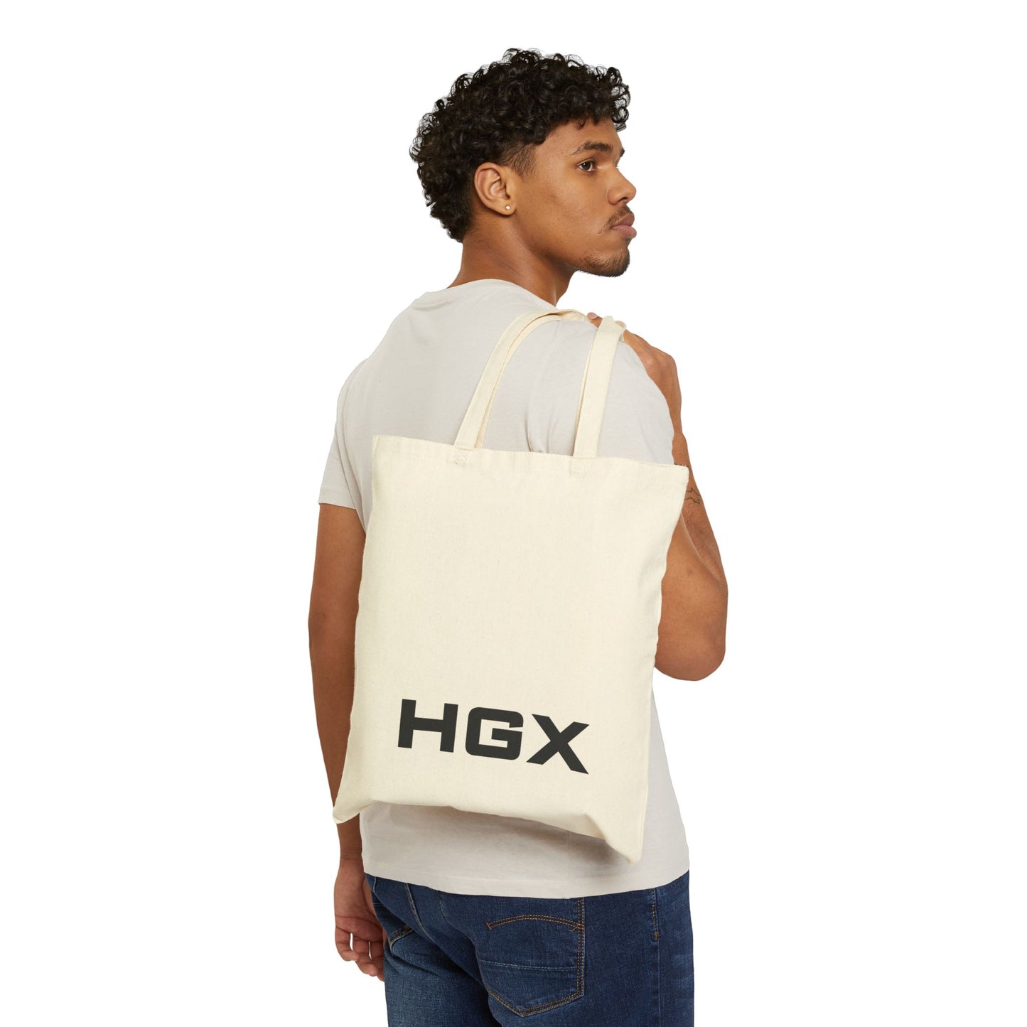 Roman Games HGX Logo Tote Bag — Personalized 'Edward Jones' Cotton Canvas Shopper