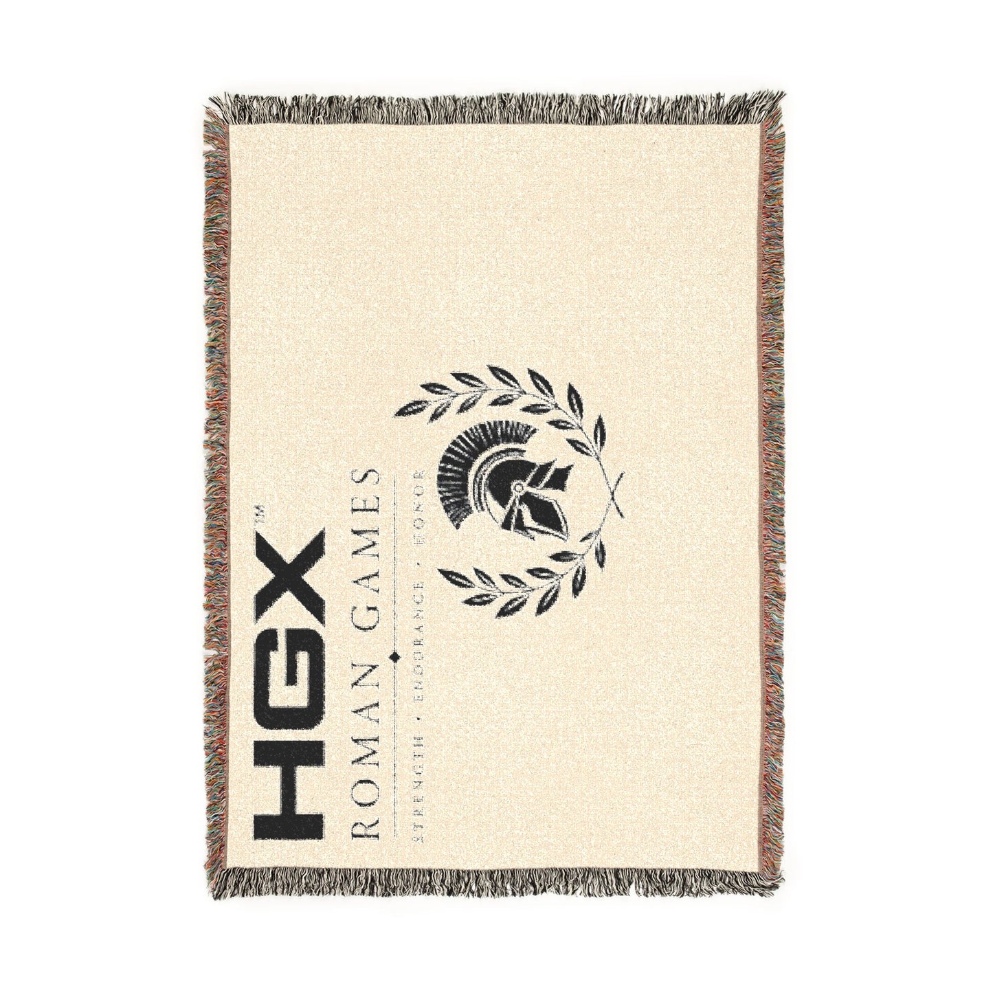HGX Roman Games Woven Blanket – Spartan Helmet Throw