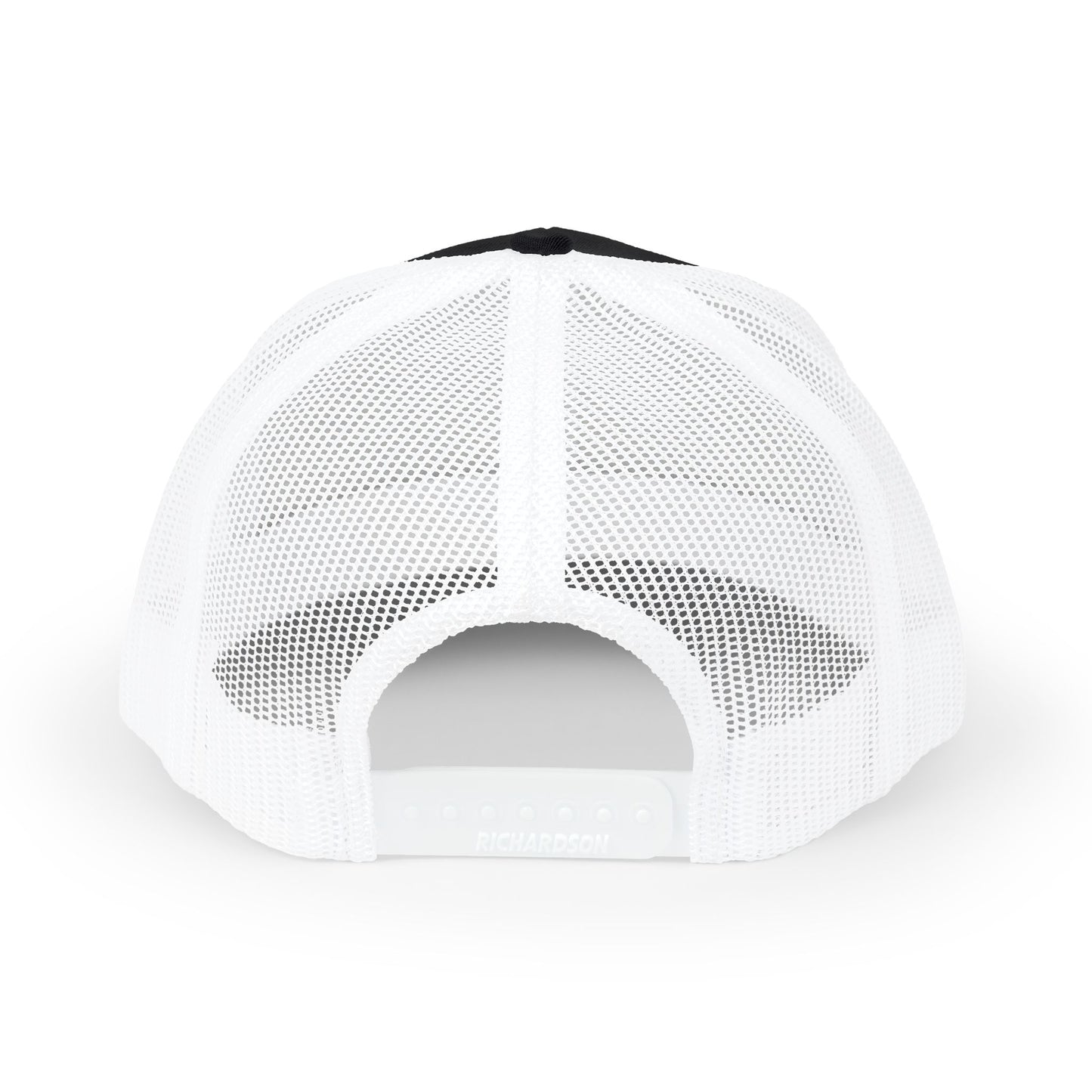 HGX Mesh Snapback Trucker Cap — Black/White Logo Hat